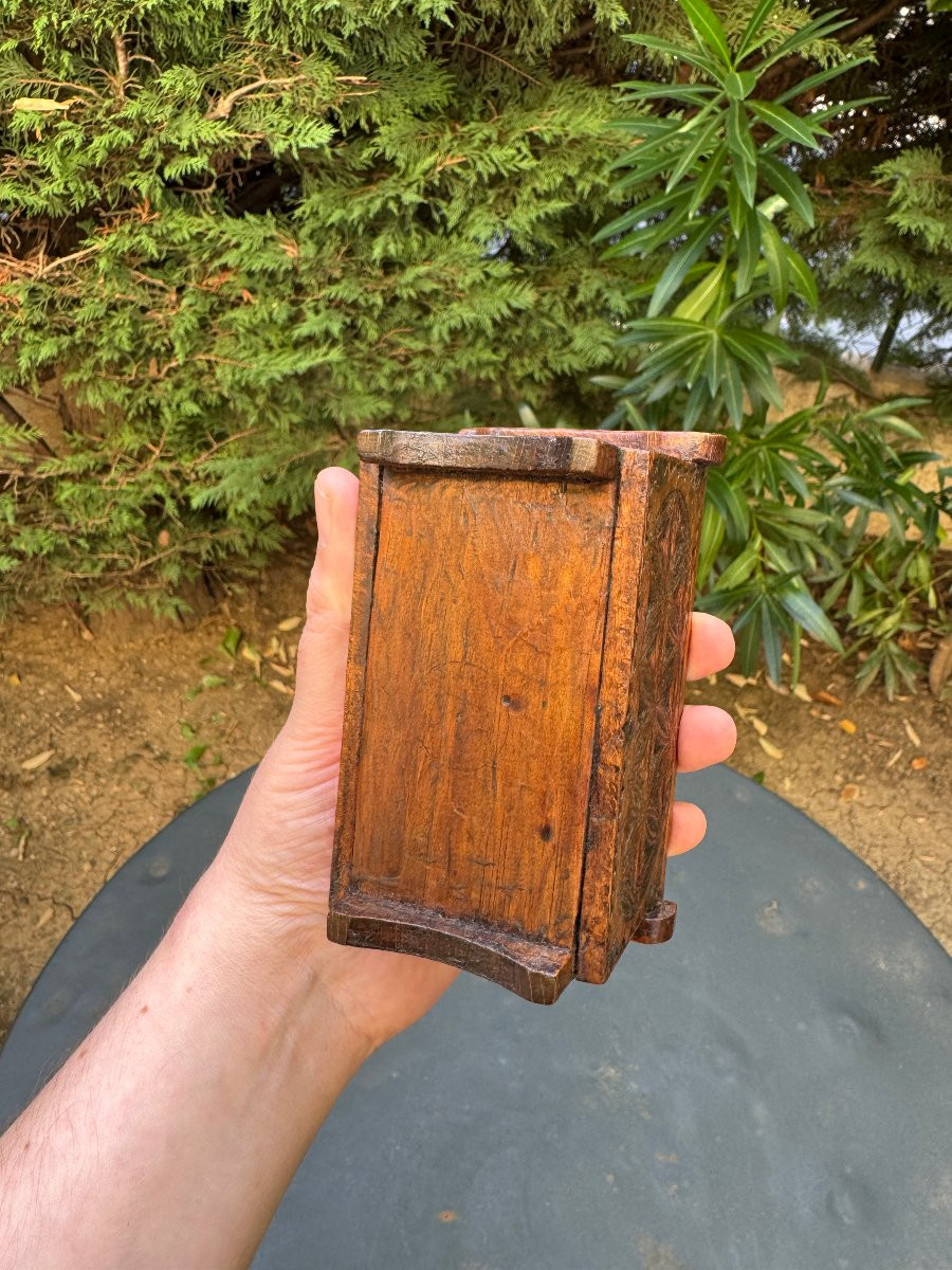 Small Carved Chest – Lacemaker’s Box, Love Box – Folk Art – Auvergne-photo-5