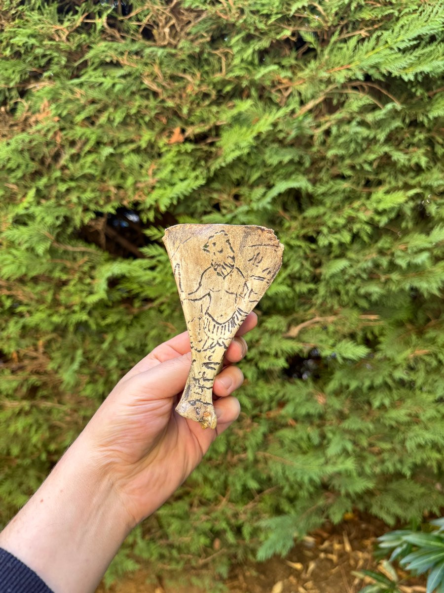 Curiosit&eacute;, Abraxas, Diable &ndash; Magie noire &ndash; Os grav&eacute; &ndash; Objet de sorcellerie - Occultisme -photo-7