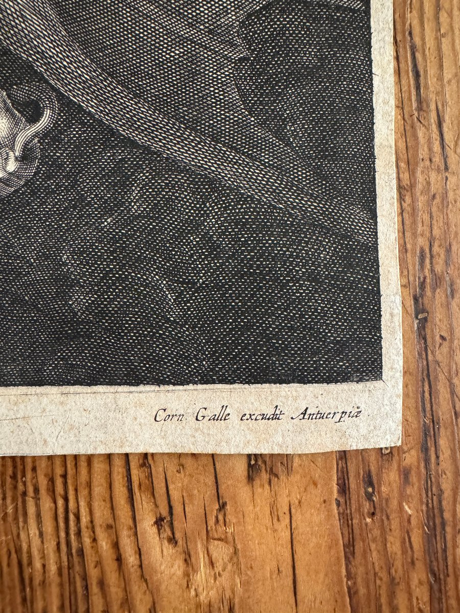 Gravure &ndash; Eau-forte et burin &ndash; Saint Michel terrassant les anges rebelles &ndash; Haute &Eacute;poque-photo-2