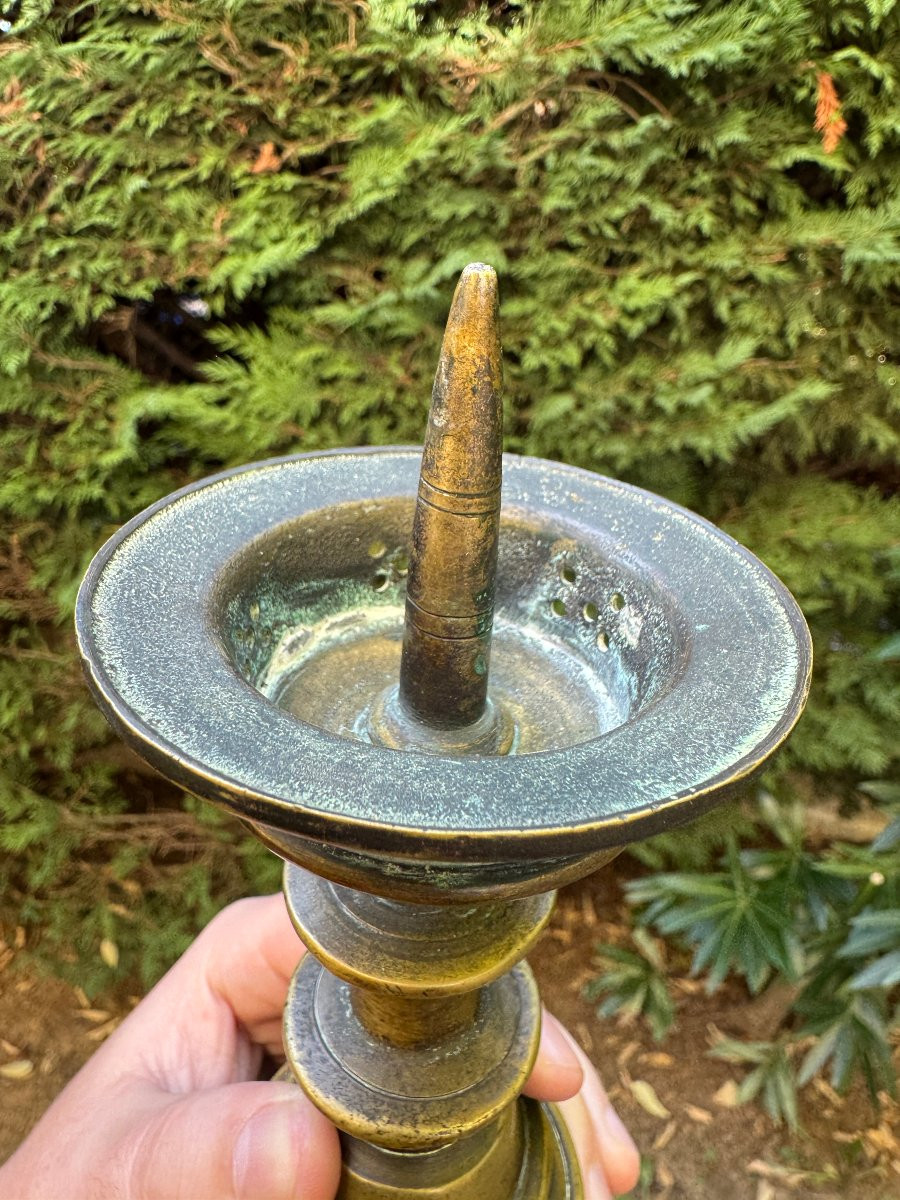 Bronze Candlestick - Gothic Candlestick - Circa 1550 - Europe - Haute époque-photo-2