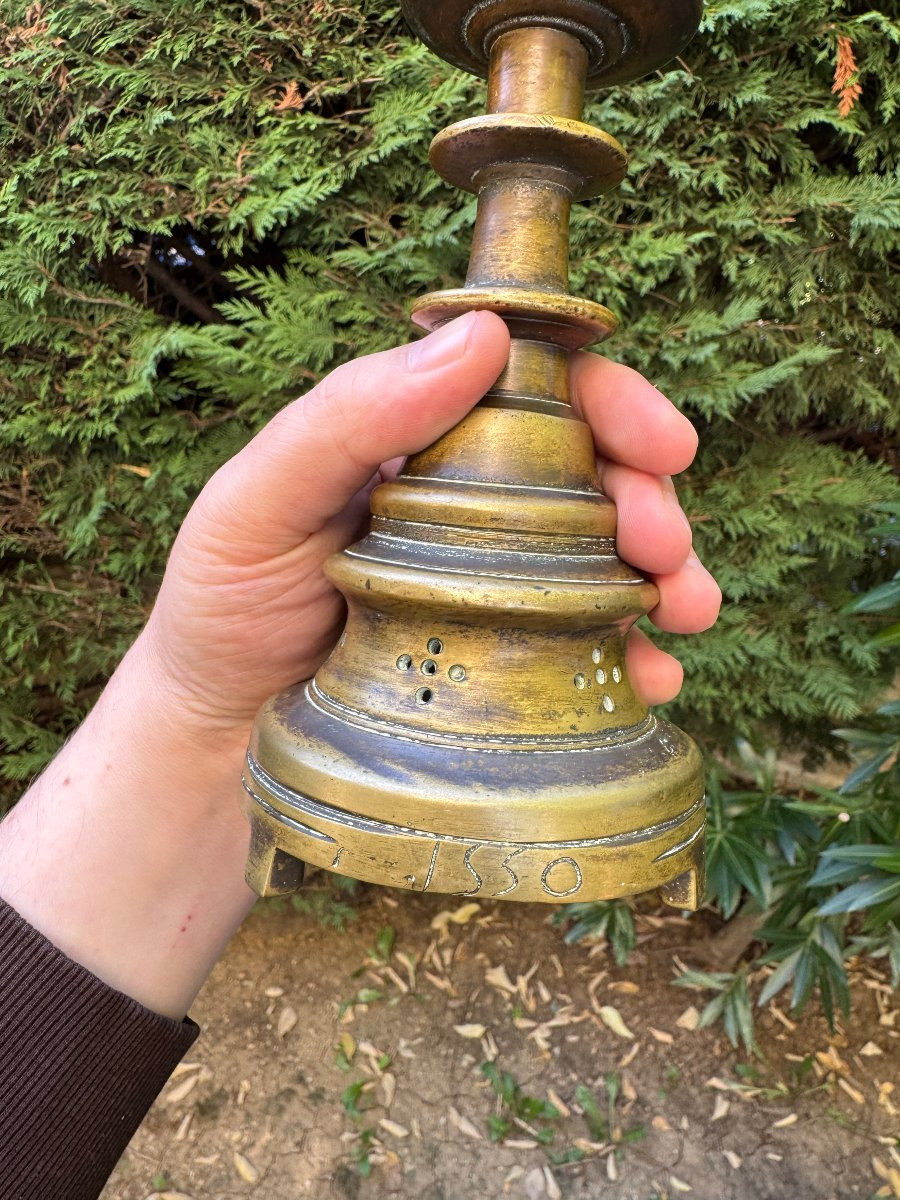 Bronze Candlestick - Gothic Candlestick - Circa 1550 - Europe - Haute époque-photo-6