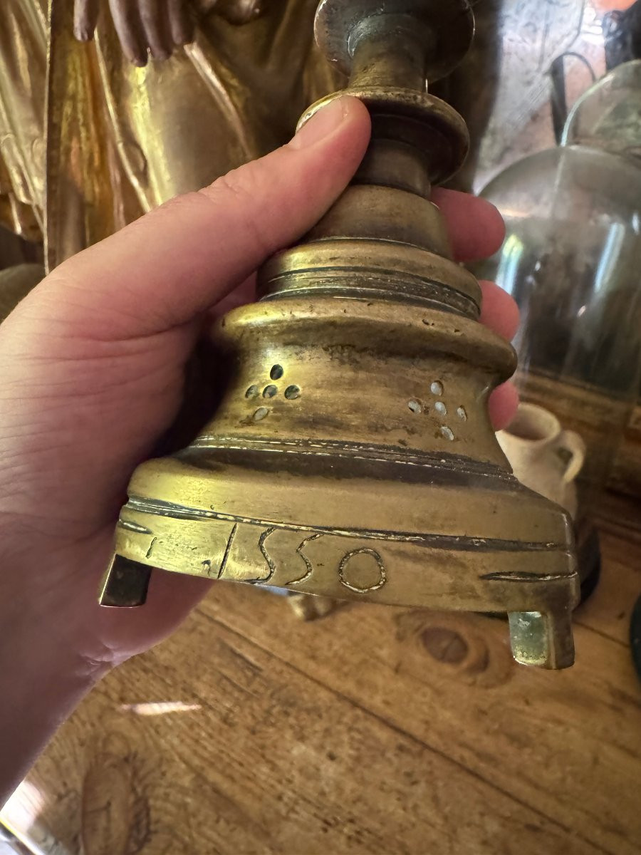 Bronze Candlestick - Gothic Candlestick - Circa 1550 - Europe - Haute époque-photo-8