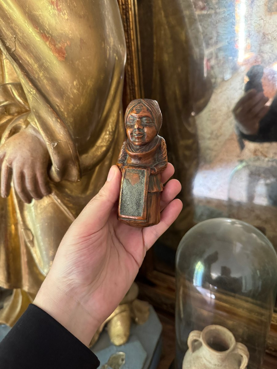 Museum – Figurative Match Holder – Woman With An Apron – Anthropomorphic Sculpture – Folk Art-photo-2