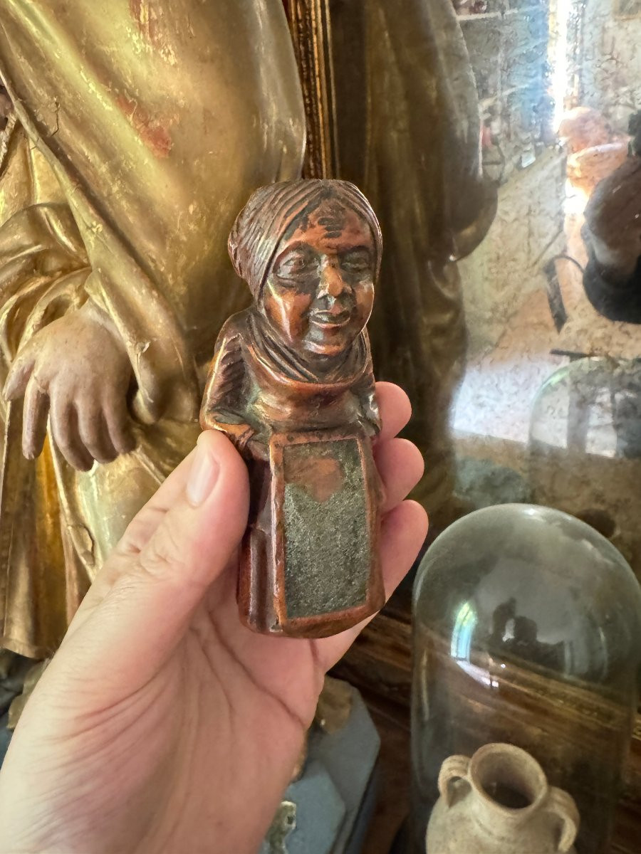 Museum – Figurative Match Holder – Woman With An Apron – Anthropomorphic Sculpture – Folk Art-photo-3