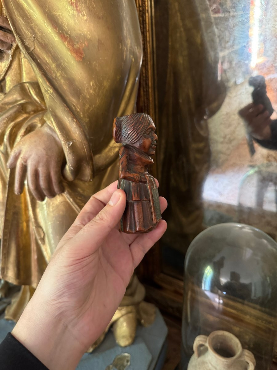 Museum – Figurative Match Holder – Woman With An Apron – Anthropomorphic Sculpture – Folk Art-photo-4