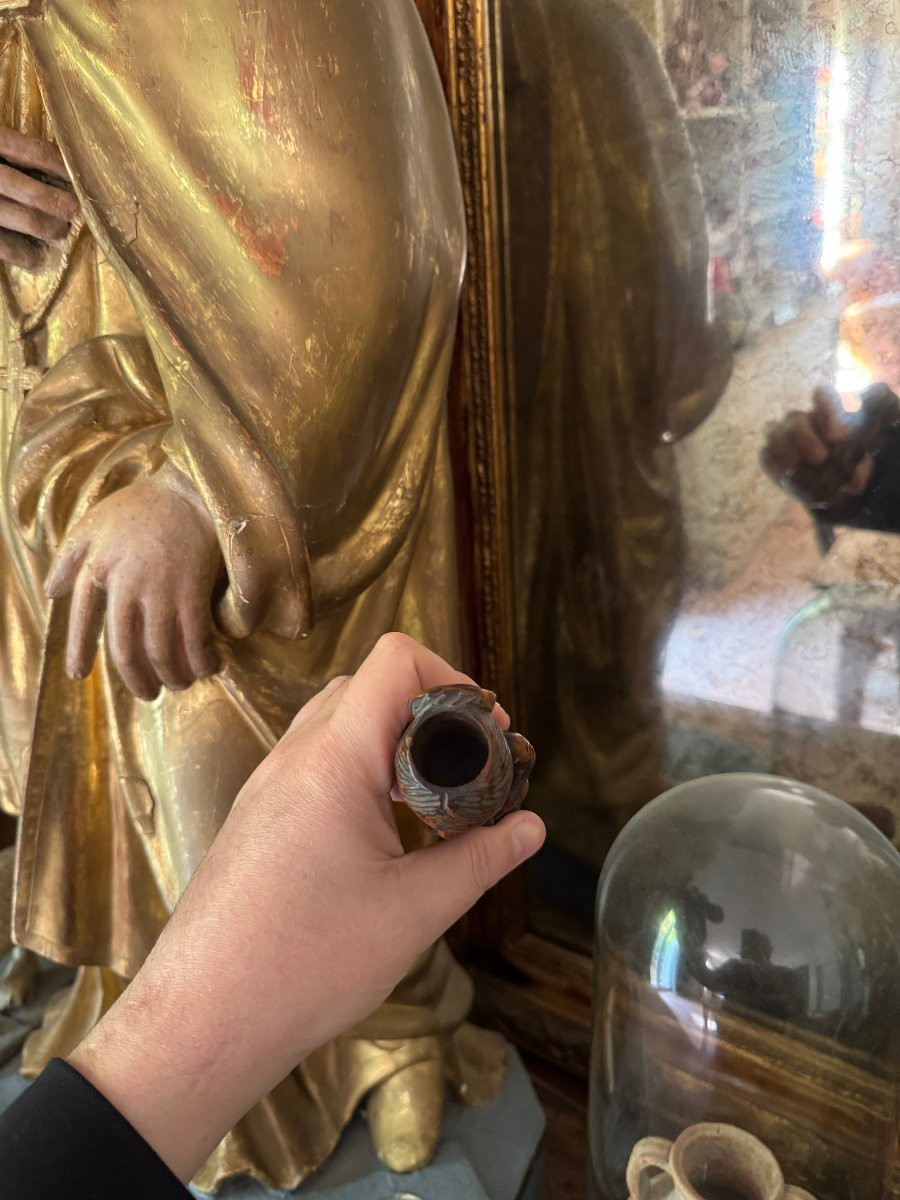 Museum – Figurative Match Holder – Woman With An Apron – Anthropomorphic Sculpture – Folk Art-photo-3