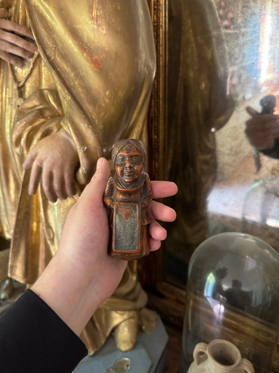 Museum – Figurative Match Holder – Woman With An Apron – Anthropomorphic Sculpture – Folk Art-photo-5