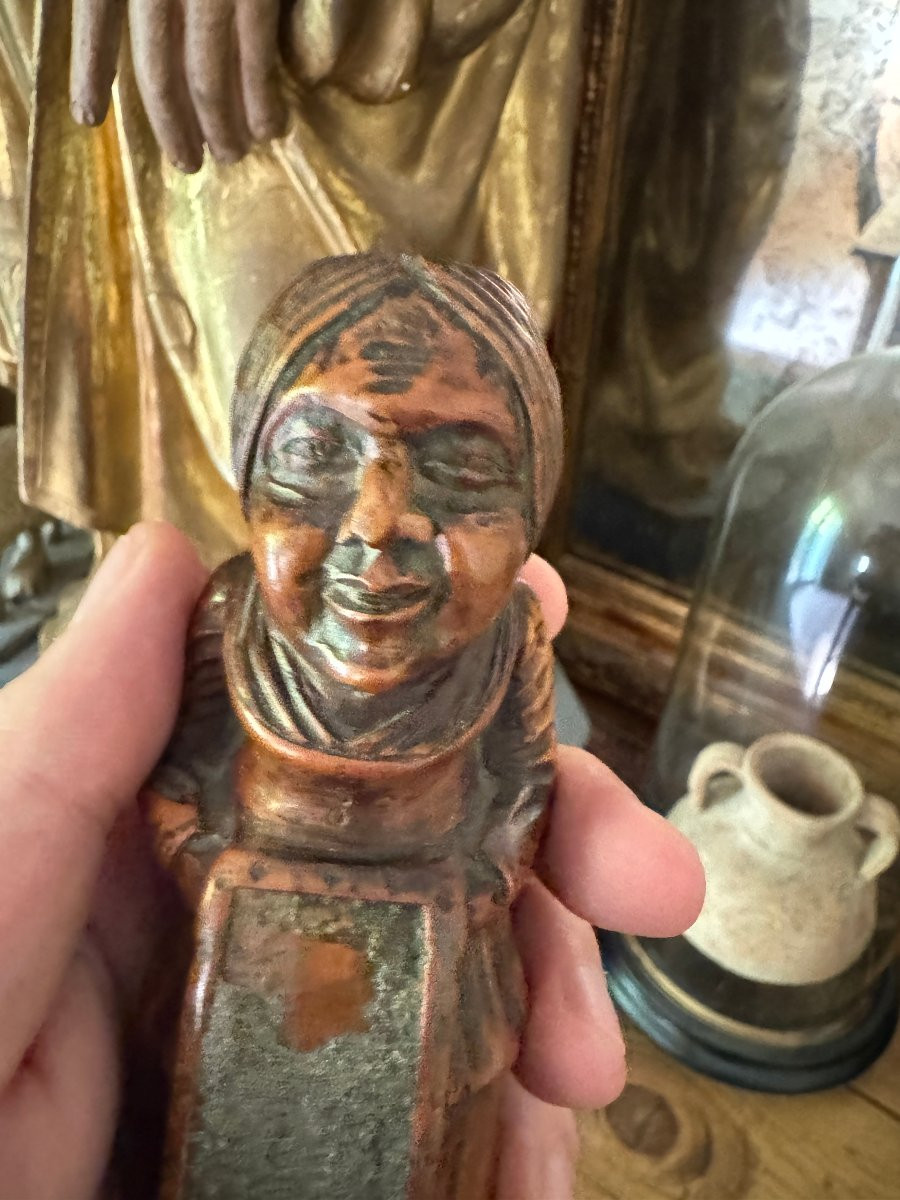Museum – Figurative Match Holder – Woman With An Apron – Anthropomorphic Sculpture – Folk Art-photo-6
