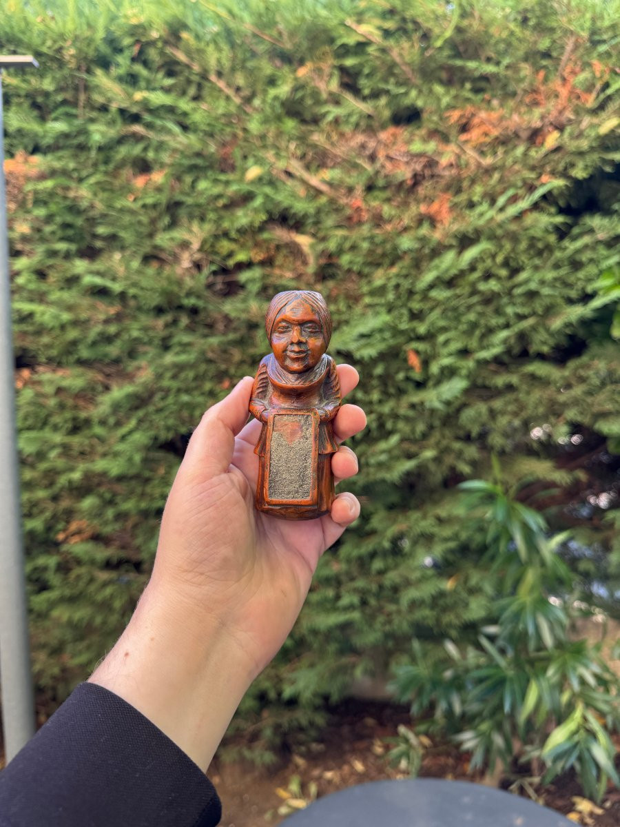 Museum – Figurative Match Holder – Woman With An Apron – Anthropomorphic Sculpture – Folk Art-photo-7