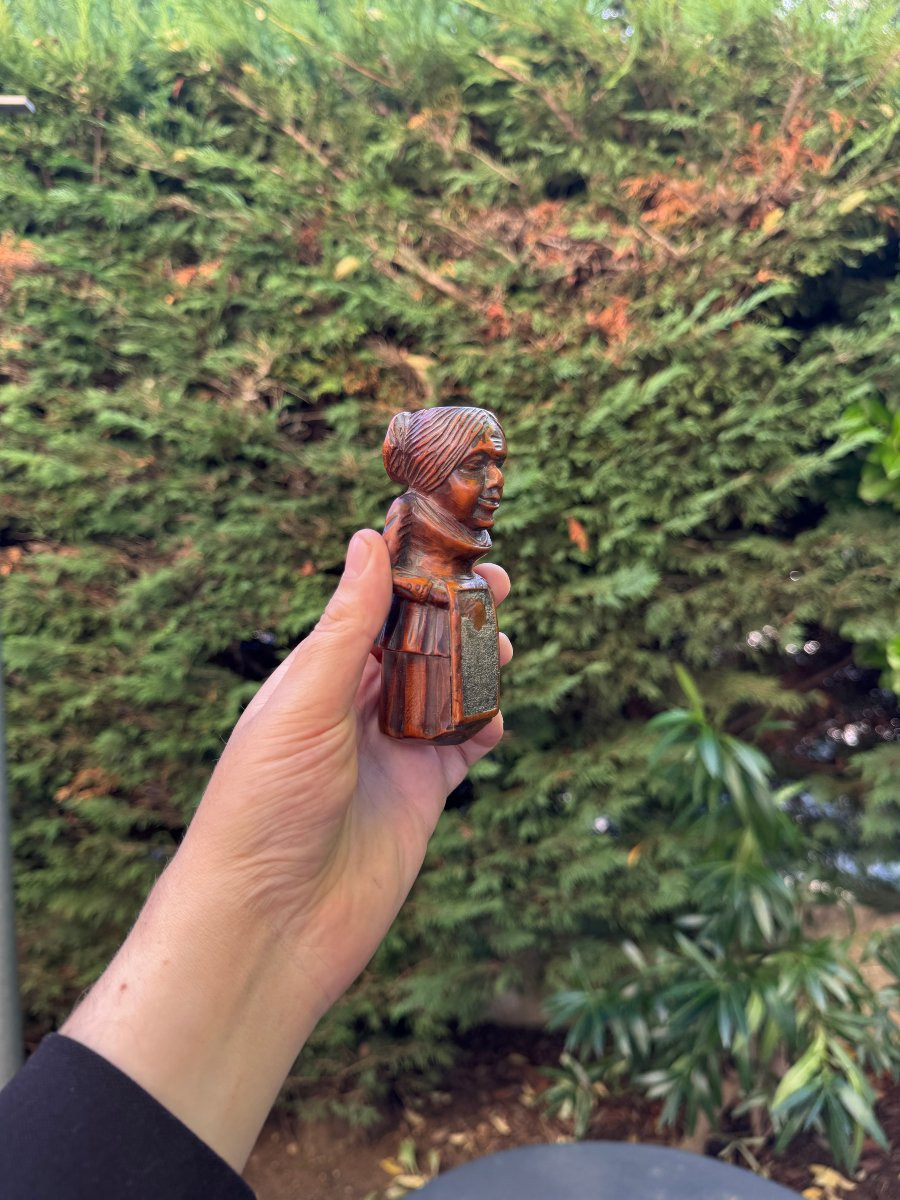 Museum – Figurative Match Holder – Woman With An Apron – Anthropomorphic Sculpture – Folk Art-photo-8