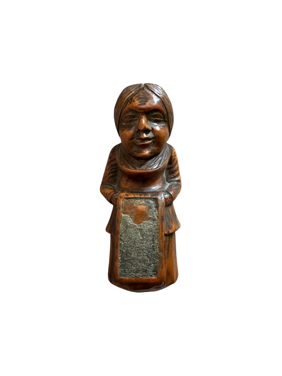 Museum – Figurative Match Holder – Woman With An Apron – Anthropomorphic Sculpture – Folk Art