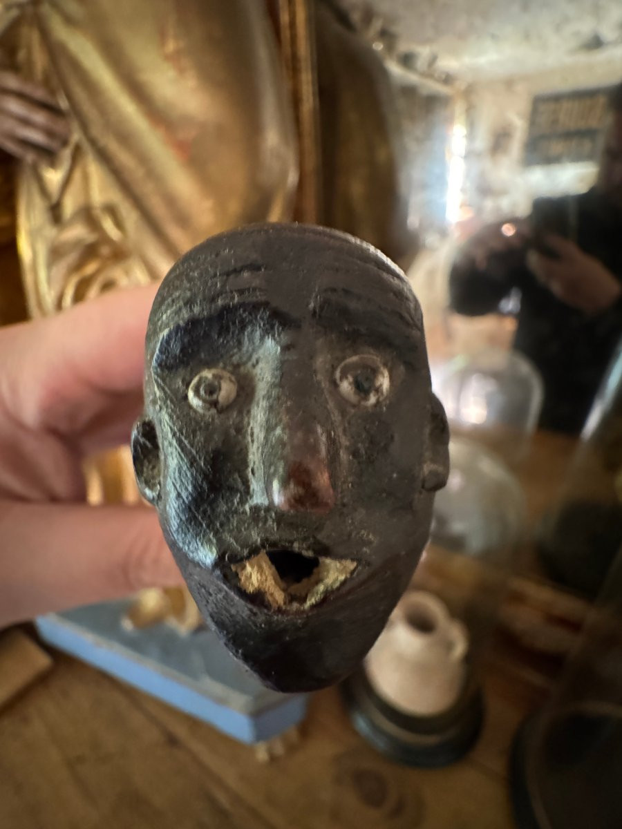 Musée - Tabatière flacon – Tabatière anthropomorphe, yeux en sulfure –Secouette - Art populaire-photo-1