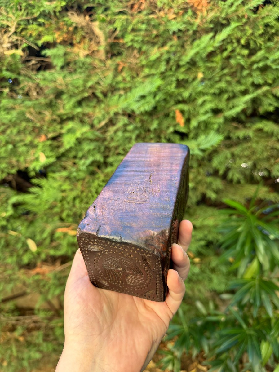 Museum - Small Carved Box - Lacemaker's Box - Love Box - Folk Art-photo-2