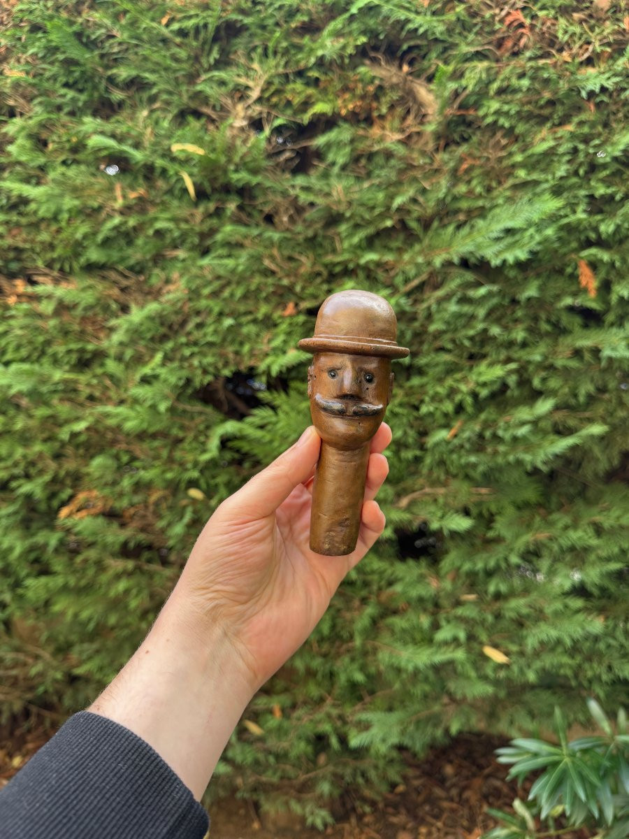Sculpture &ndash; Bouchon de tonnelier-vigneron &ndash; Bouchon anthropomorphe monoxyle &ndash; Art populaire-photo-2