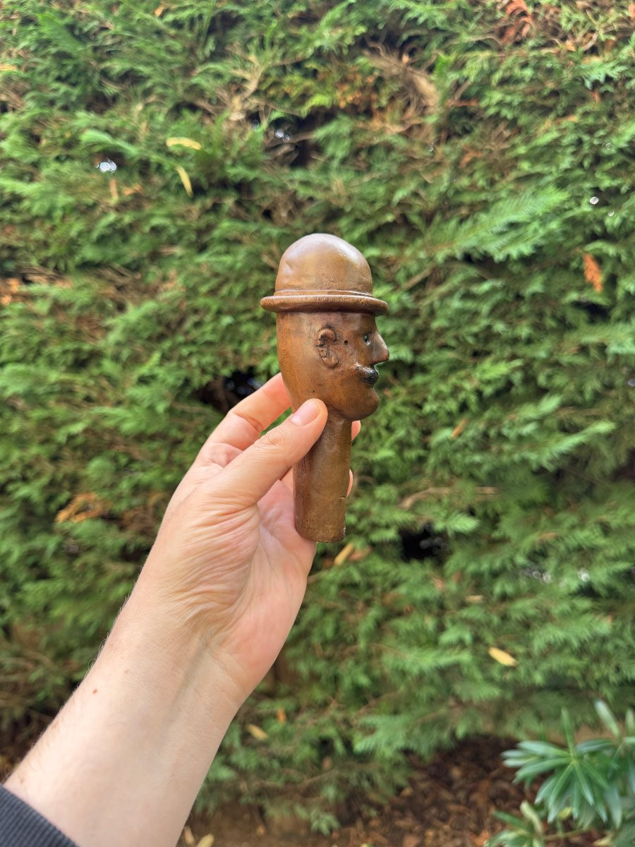 Sculpture &ndash; Bouchon de tonnelier-vigneron &ndash; Bouchon anthropomorphe monoxyle &ndash; Art populaire-photo-3