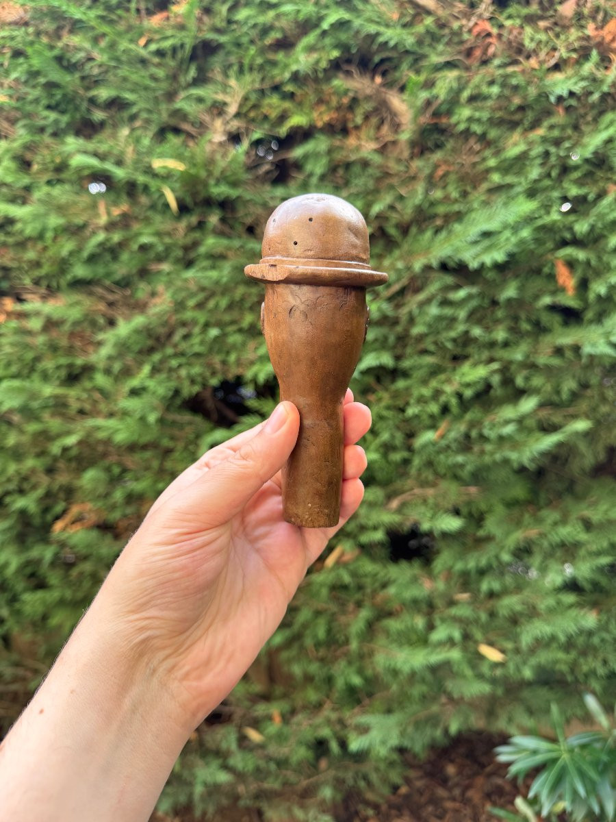 Sculpture &ndash; Bouchon de tonnelier-vigneron &ndash; Bouchon anthropomorphe monoxyle &ndash; Art populaire-photo-4