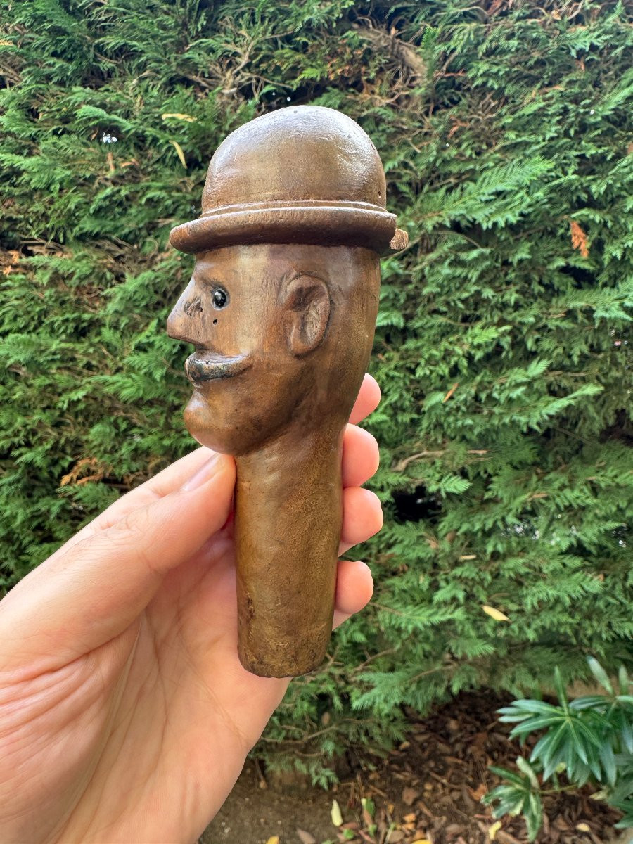 Sculpture &ndash; Bouchon de tonnelier-vigneron &ndash; Bouchon anthropomorphe monoxyle &ndash; Art populaire-photo-2