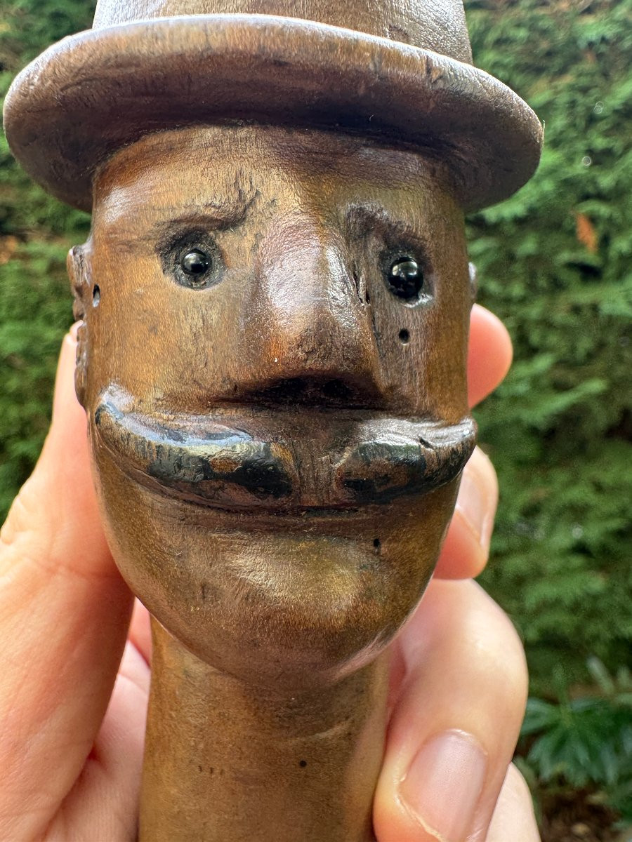 Sculpture &ndash; Bouchon de tonnelier-vigneron &ndash; Bouchon anthropomorphe monoxyle &ndash; Art populaire-photo-4