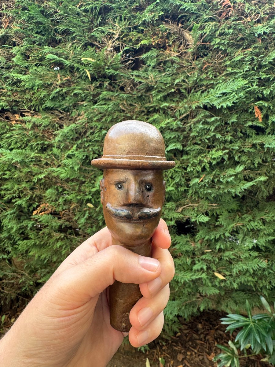 Sculpture &ndash; Bouchon de tonnelier-vigneron &ndash; Bouchon anthropomorphe monoxyle &ndash; Art populaire-photo-5