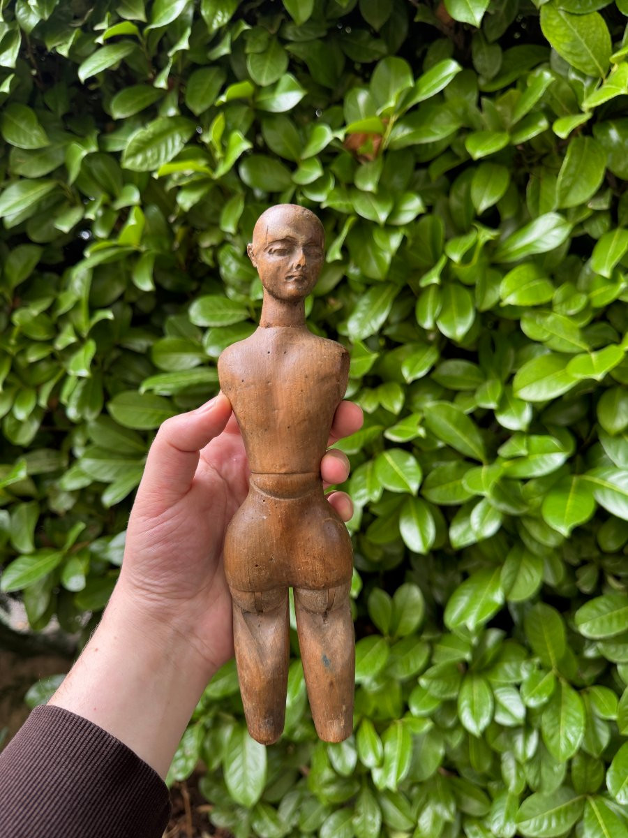 Sculpture – Small Carved Wooden Artist's Mannequin – Articulated Figure – Folk Art-photo-5