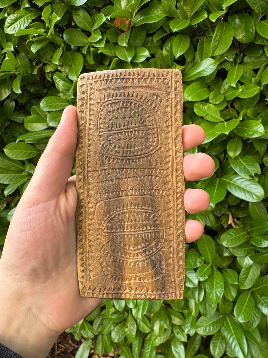 Carved Lacemaker's Folder, Lace Folder – “the Two Sunflowers” – Folk Art -photo-2