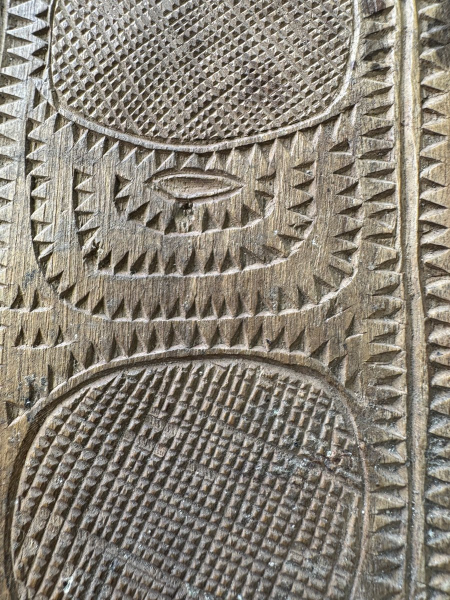 Carved Lacemaker's Folder, Lace Folder – “the Two Sunflowers” – Folk Art -photo-3