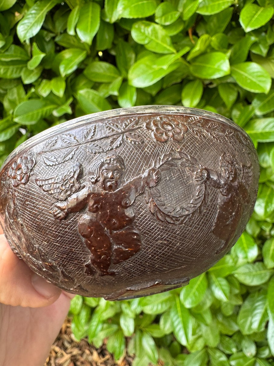 Tasse de chasse &ndash; &ldquo;Les anges et le serpent&rdquo; &ndash; Art populaire &ndash; France &ndash; Coupe de chasse - Curio-photo-2