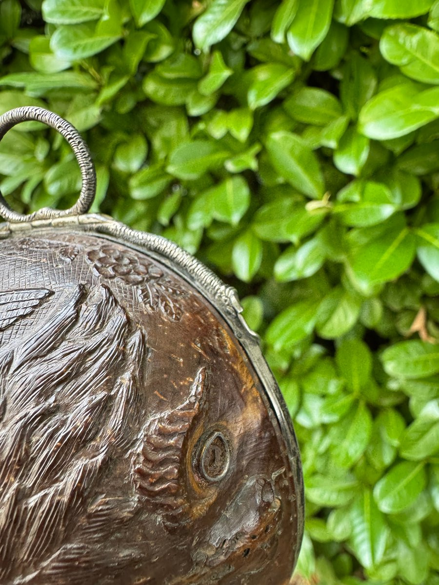 Tasse de chasse &ndash; &ldquo;Les anges et le serpent&rdquo; &ndash; Art populaire &ndash; France &ndash; Coupe de chasse - Curio-photo-4