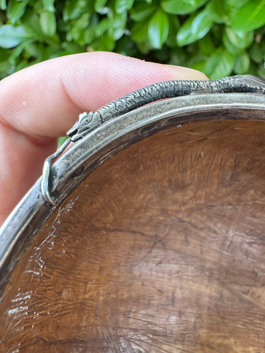 Tasse de chasse &ndash; &ldquo;Les anges et le serpent&rdquo; &ndash; Art populaire &ndash; France &ndash; Coupe de chasse - Curio-photo-6