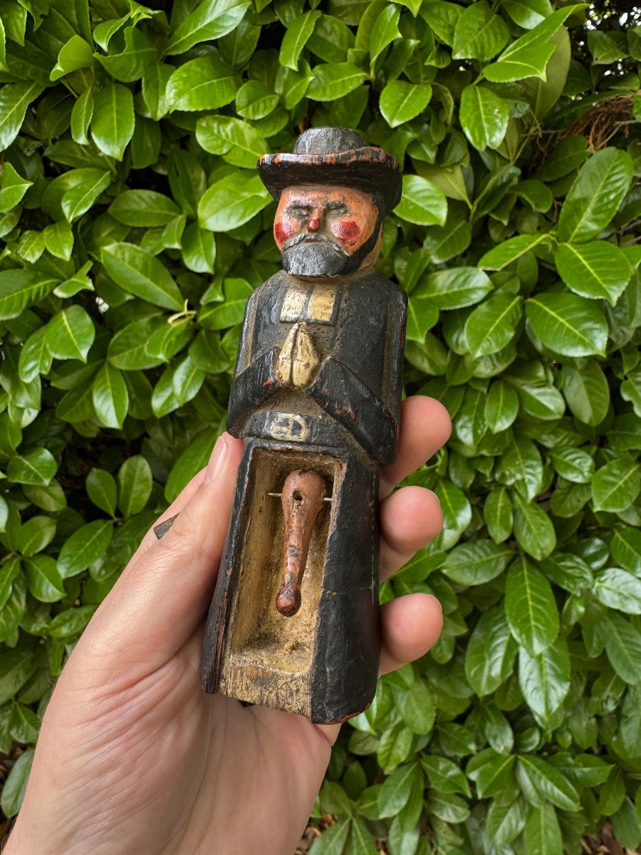 Erotica, Curiosa – Articulated Priest Figurine – Anticlerical – Folk Art – Lustful Priest-photo-6