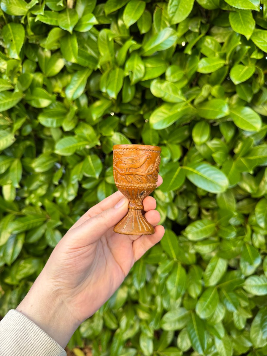 Miniature – Shepherd's Cup – Carved Wood – Folk Art – Massif Central – Auvergne-photo-2