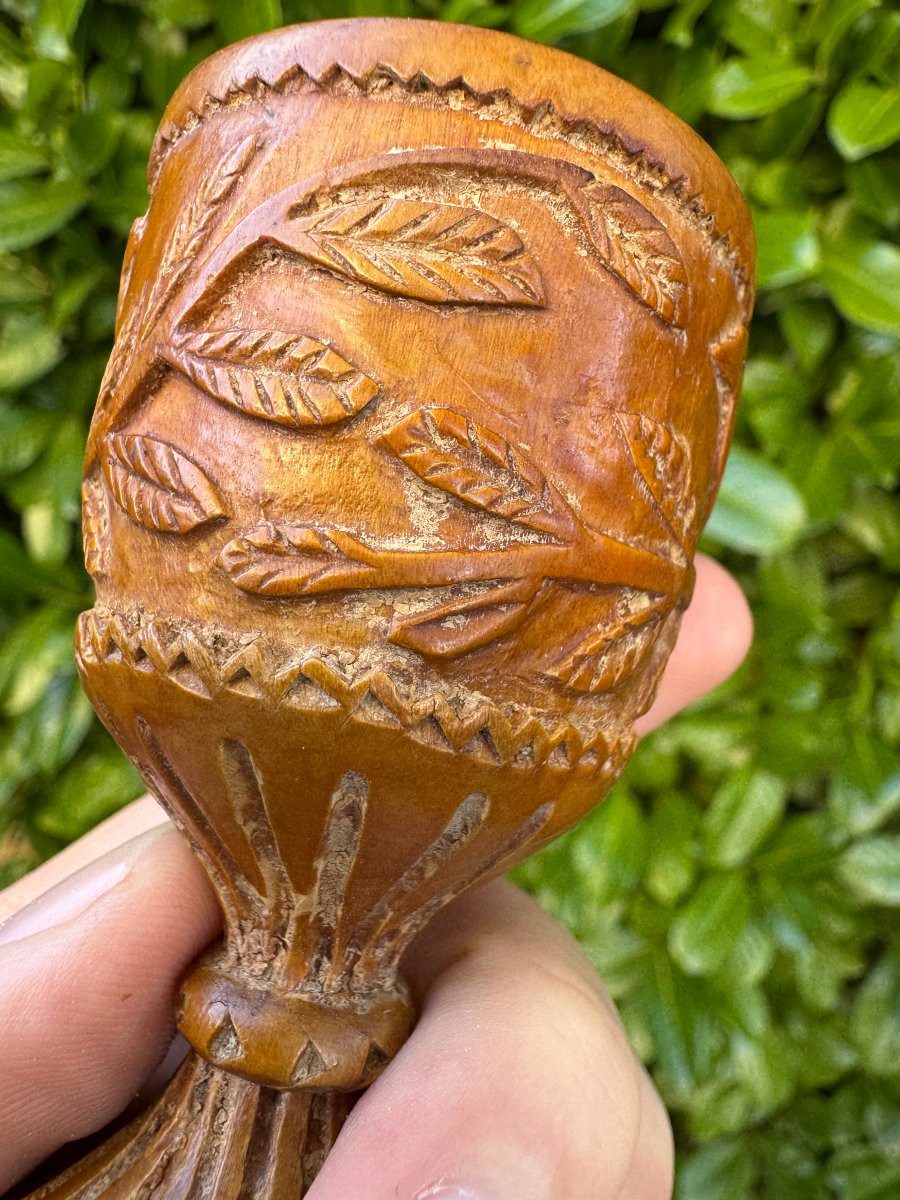 Miniature – Shepherd's Cup – Carved Wood – Folk Art – Massif Central – Auvergne-photo-4