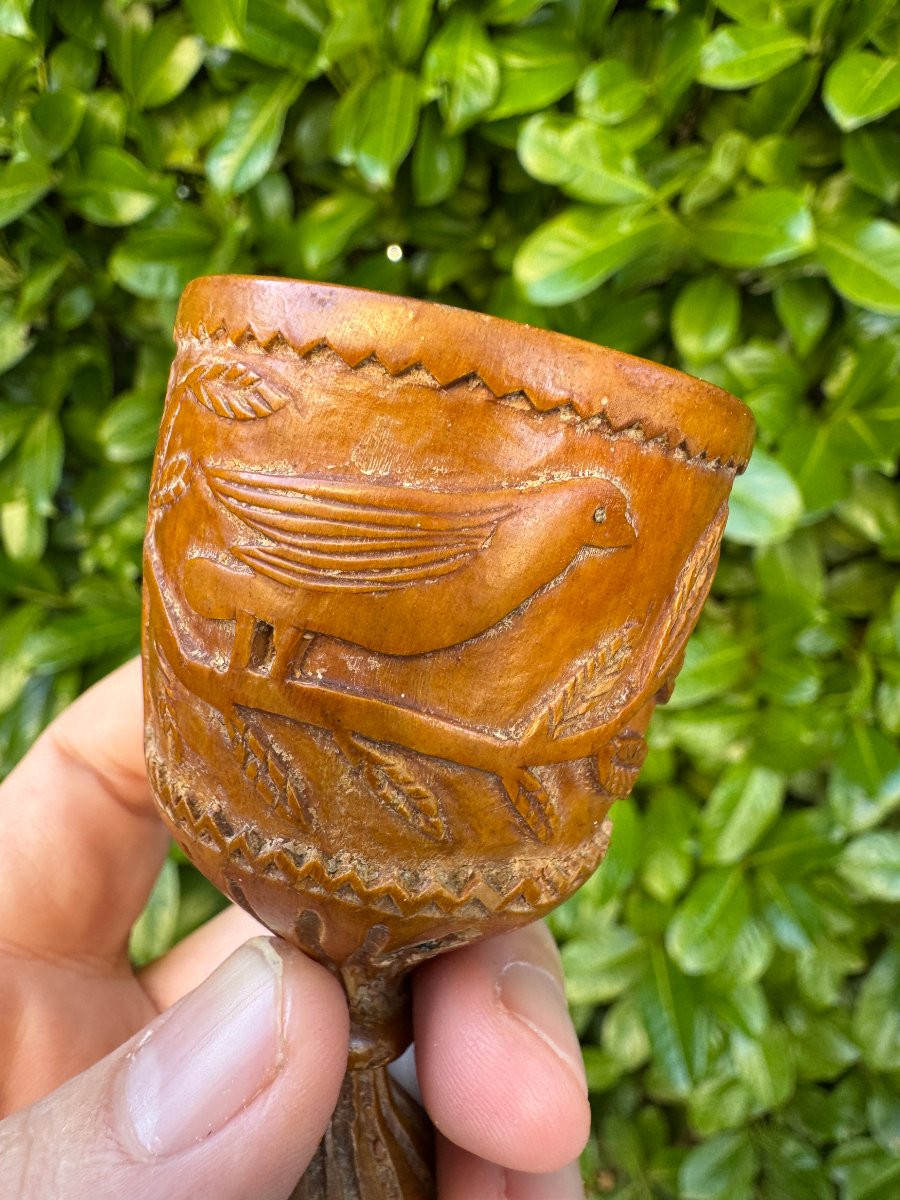 Miniature – Shepherd's Cup – Carved Wood – Folk Art – Massif Central – Auvergne-photo-5