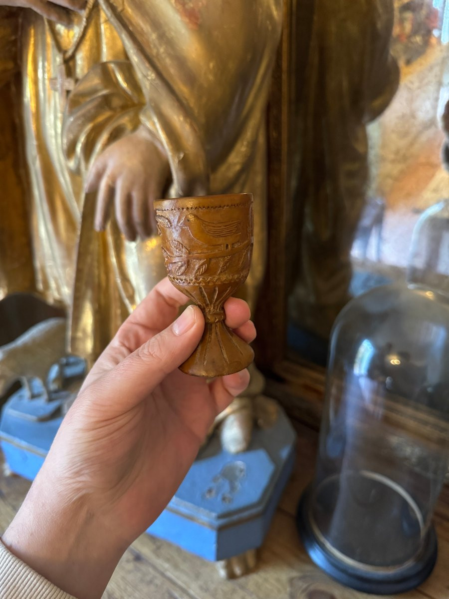 Miniature – Shepherd's Cup – Carved Wood – Folk Art – Massif Central – Auvergne-photo-7