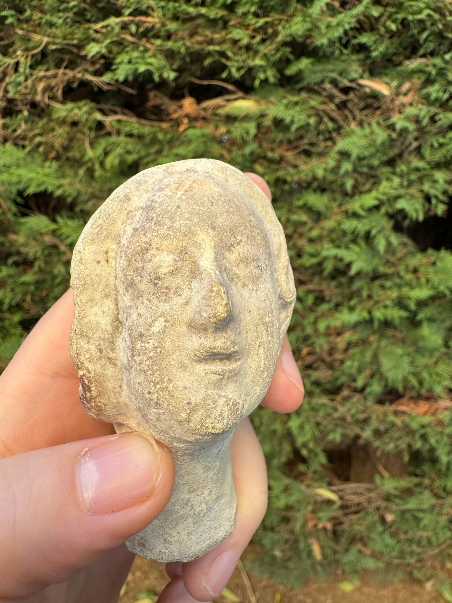 Artefact &ndash; Antiquit&eacute; &ndash; Statue, T&ecirc;te votive en terre cuite - Gallo-romain &ndash; Arch&eacute;ologie-photo-7