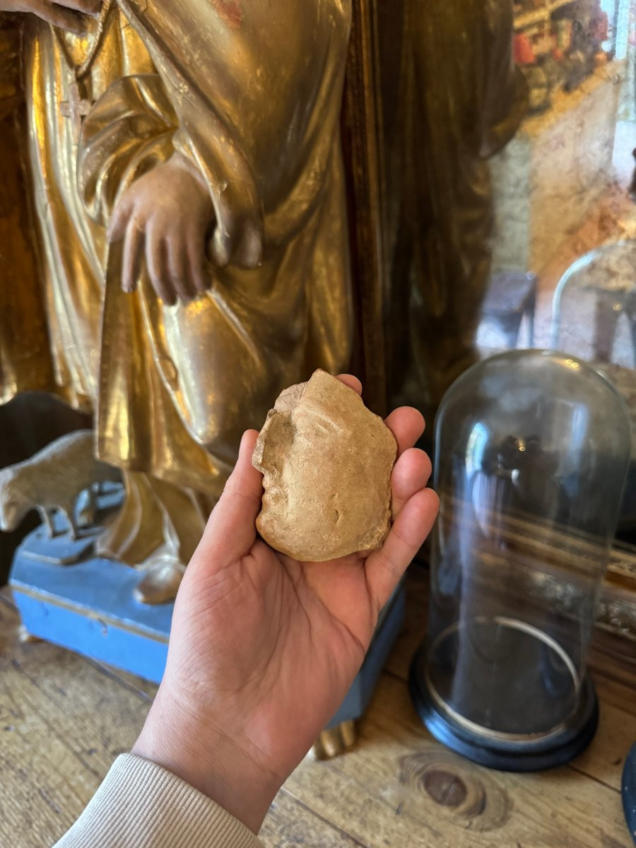 Artefact – Antiquité – Fragment de visage en terre cuite – Grande Grèce – Archéologie-photo-2