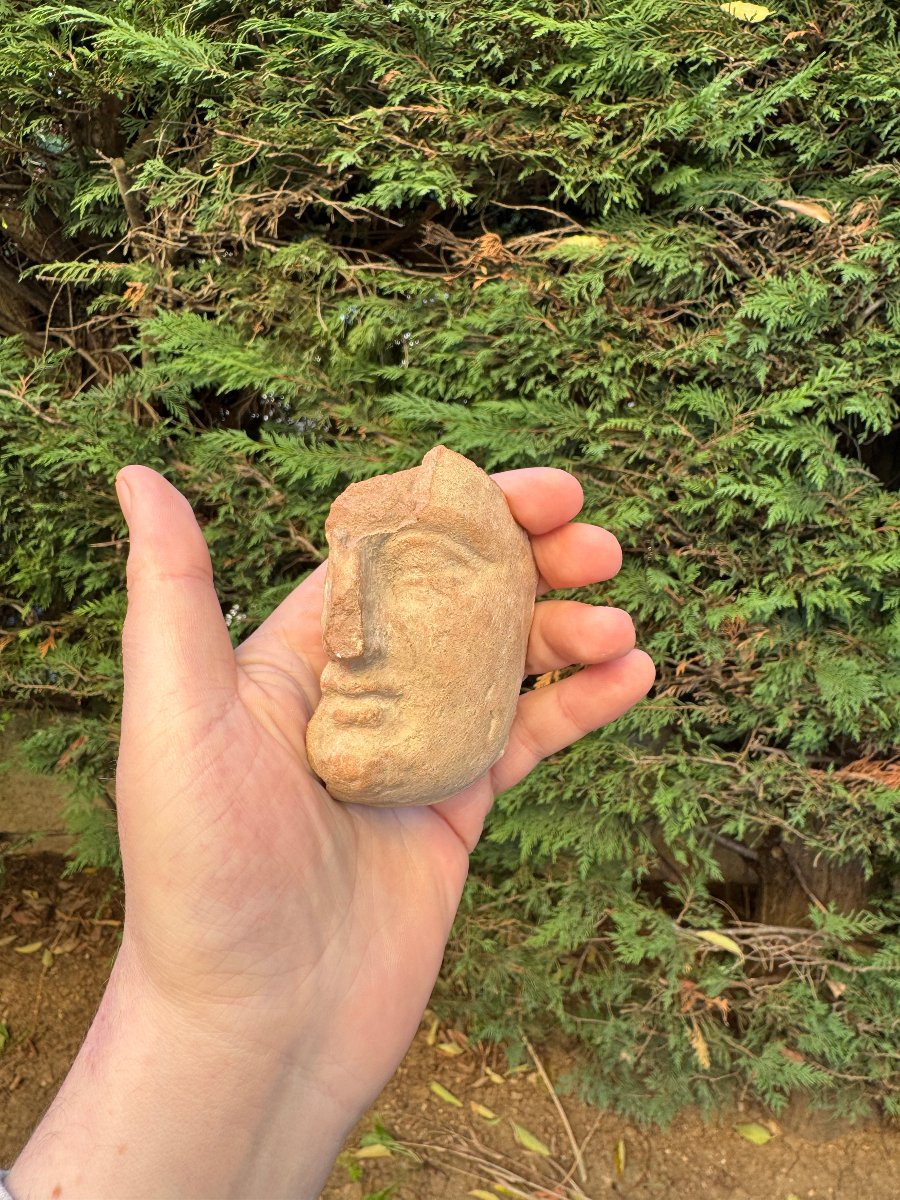 Artefact – Antiquité – Fragment de visage en terre cuite – Grande Grèce – Archéologie-photo-3