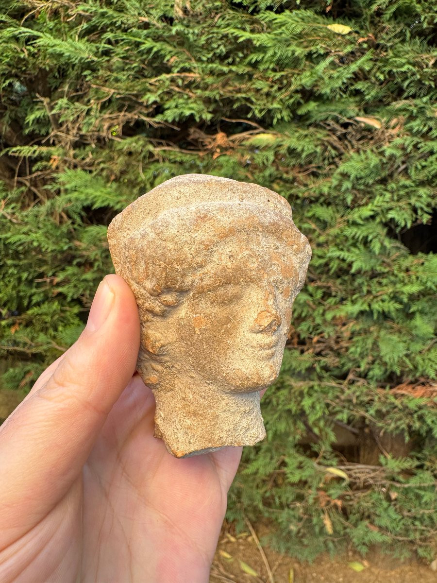 Artefact – Antiquité – Statue, Tête votive en terre cuite - Gallo-romain – Archéologie-photo-6