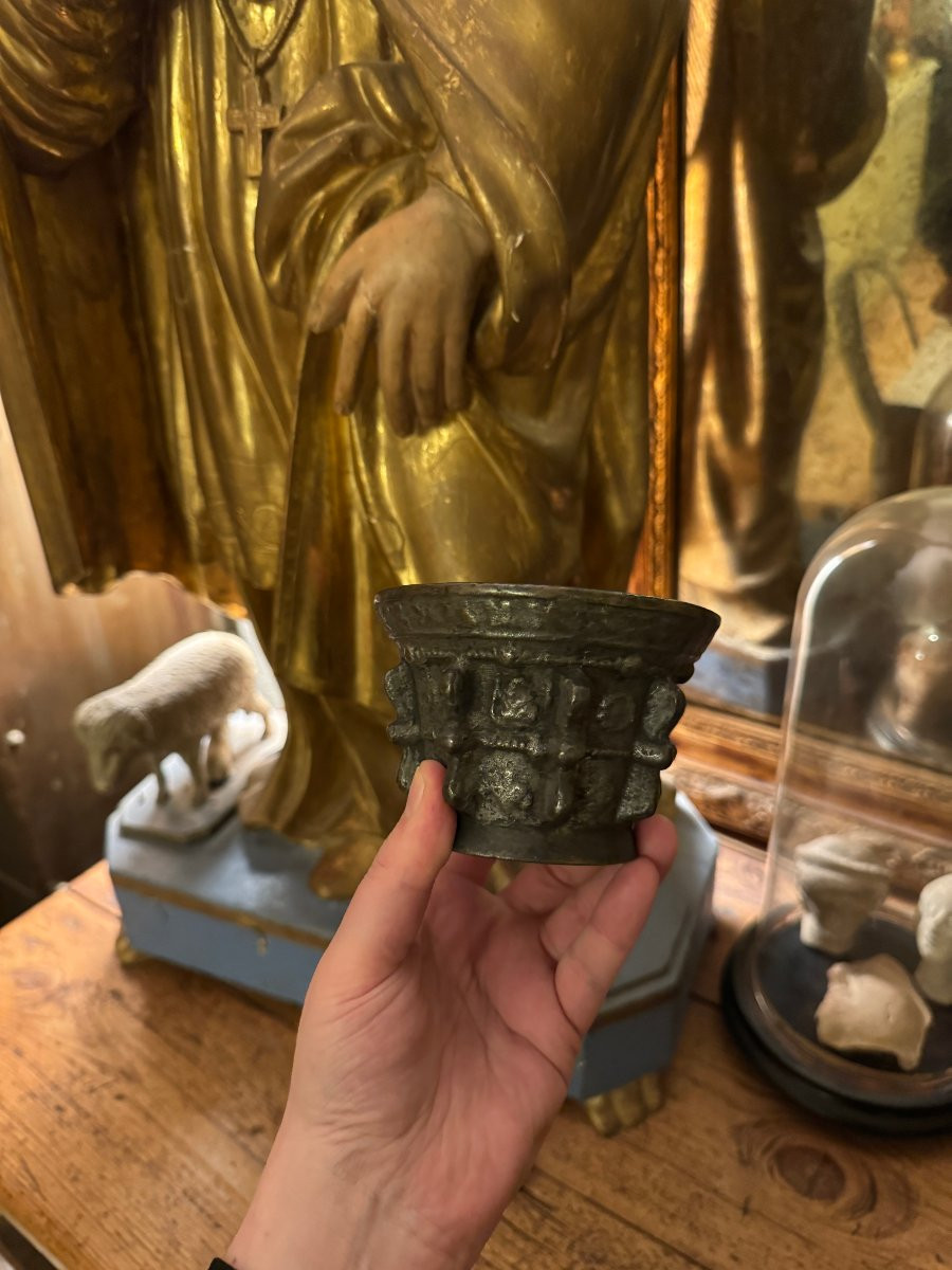 Petit mortier d’apothicaire – Puy-en-Velay – Haute Époque – Maître du sceau Ramousse-photo-3