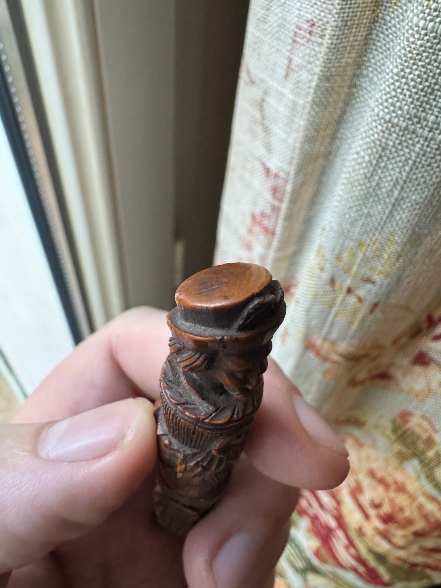 Couture -Porte-aiguilles anthropomorphe &ndash; T&ecirc;te d&rsquo;homme moustachu au chapeau - Art populaire-photo-2