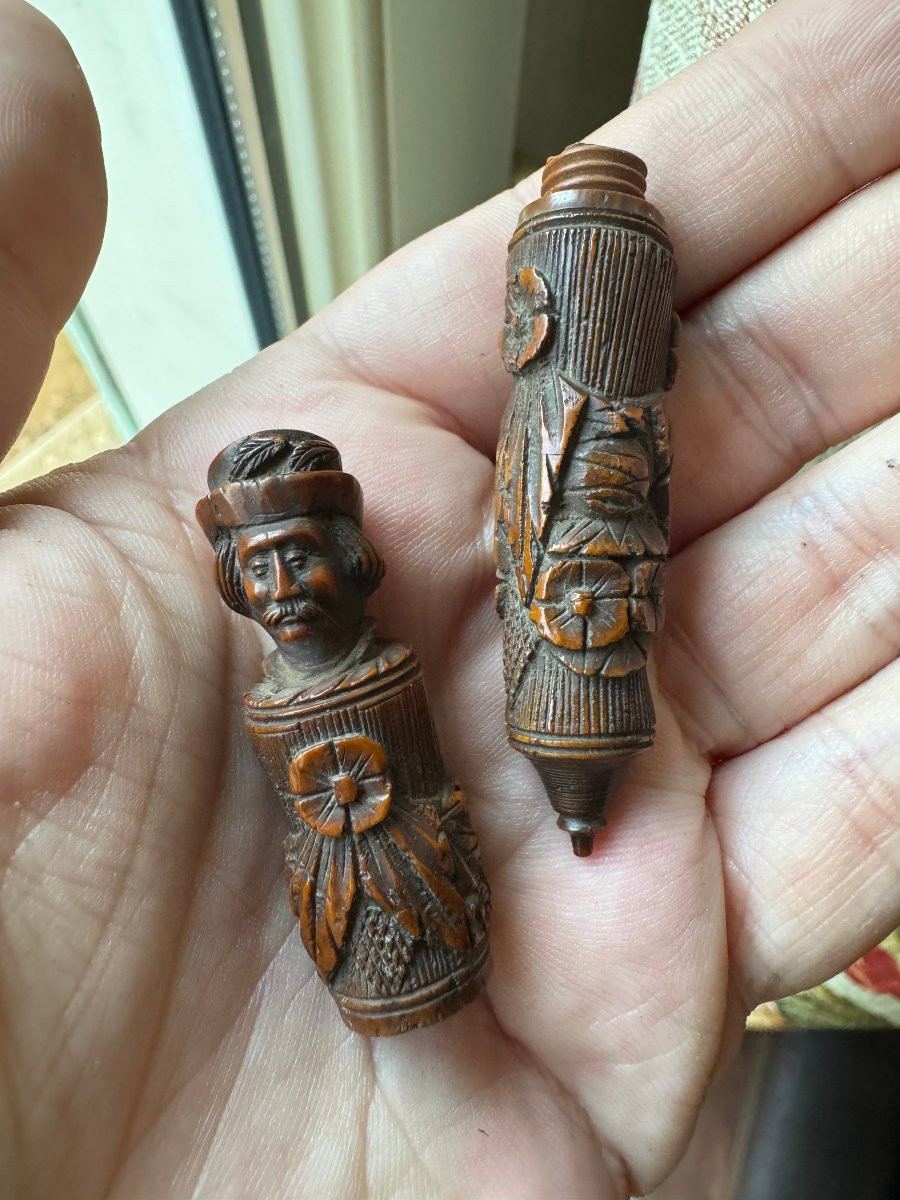 Couture -Porte-aiguilles anthropomorphe &ndash; T&ecirc;te d&rsquo;homme moustachu au chapeau - Art populaire-photo-4