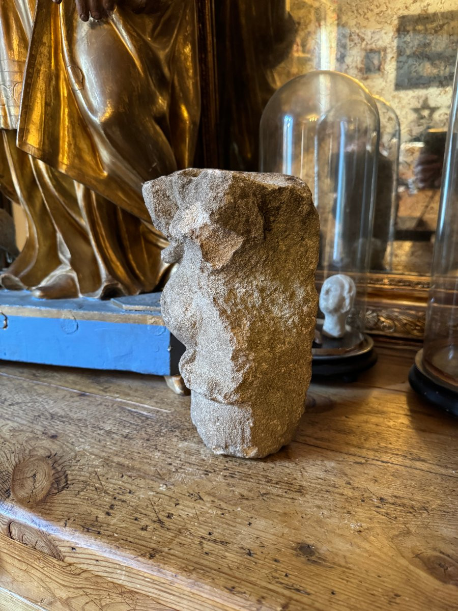 Fragment - Sculpture m&eacute;di&eacute;vale &ndash; Statuaire, cr&eacute;ature &ndash; Bestiaire &ndash; Cocatrix &ndash; Haute &Eacute;poque-photo-1