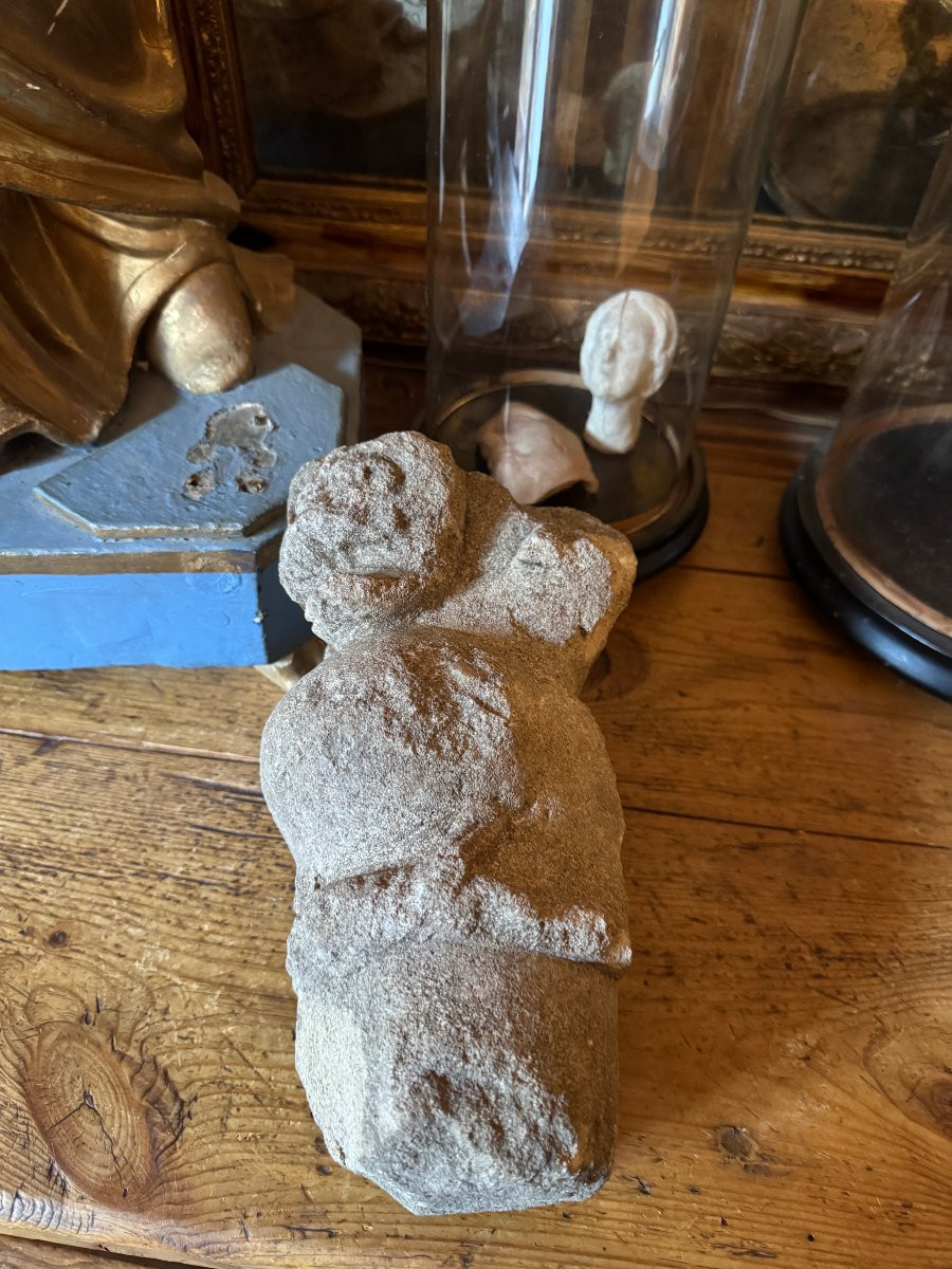 Fragment - Sculpture m&eacute;di&eacute;vale &ndash; Statuaire, cr&eacute;ature &ndash; Bestiaire &ndash; Cocatrix &ndash; Haute &Eacute;poque-photo-2