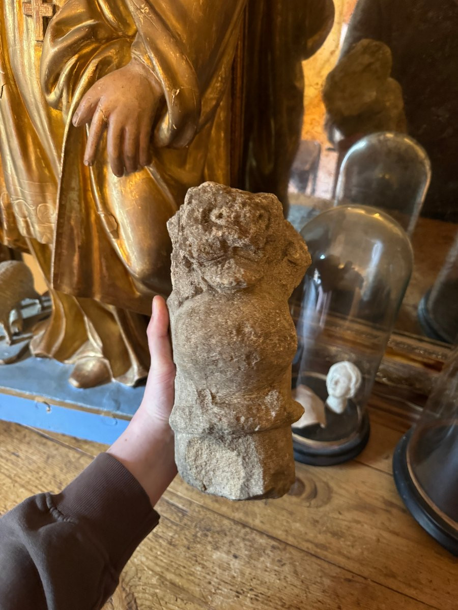 Fragment - Sculpture m&eacute;di&eacute;vale &ndash; Statuaire, cr&eacute;ature &ndash; Bestiaire &ndash; Cocatrix &ndash; Haute &Eacute;poque-photo-6