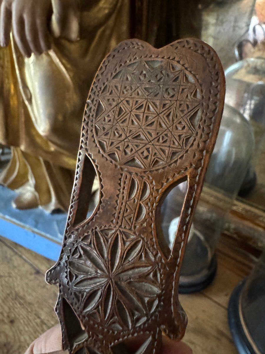 Museum – Heart-shaped Ceremonial Spoon – Carved Wood – Folk Art – Brittany-photo-5