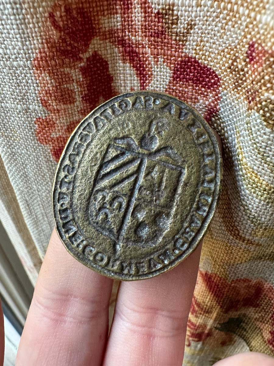 Sceau médiéval – Matrice de sceau armoriée ancienne – Haute Époque – Sigillographie-photo-4