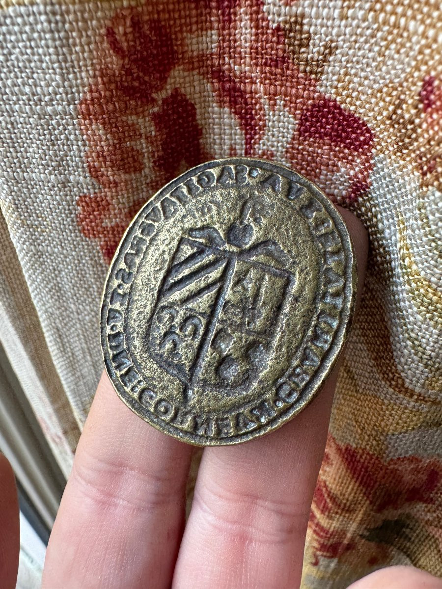 Sceau médiéval – Matrice de sceau armoriée ancienne – Haute Époque – Sigillographie-photo-5