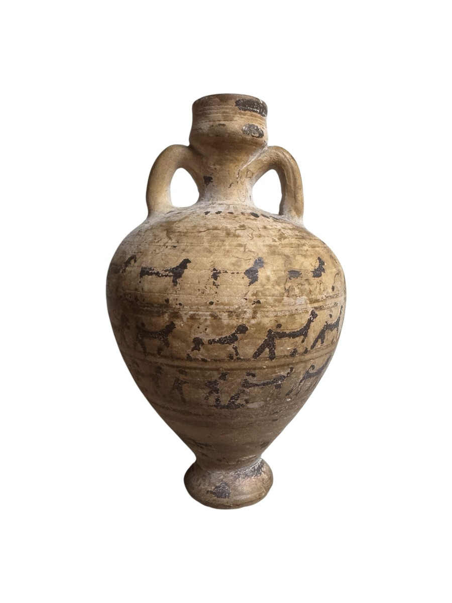 Artefact &ndash; Antiquit&eacute; &ndash; Amphorisque en terre cuite &ndash; Corinthe &ndash; Art grec archa&iuml;que &ndash; Arch&eacute;ologie