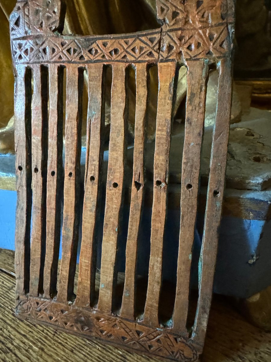 Knife Carving - Large Ribbon Basket - Folk Art - Massif Central - Primitive Art-photo-1