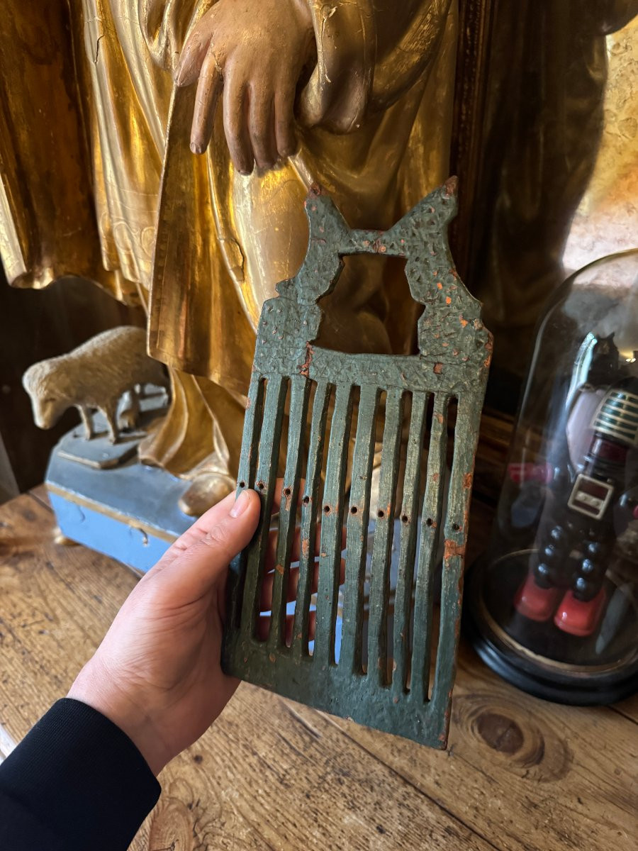 Knife Carving - Large Ribbon Basket - Folk Art - Massif Central - Primitive Art-photo-3